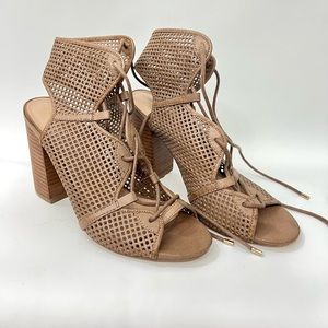 ALDO Women's Alicya Lace-up Block-heel Sandals in Brown size 7